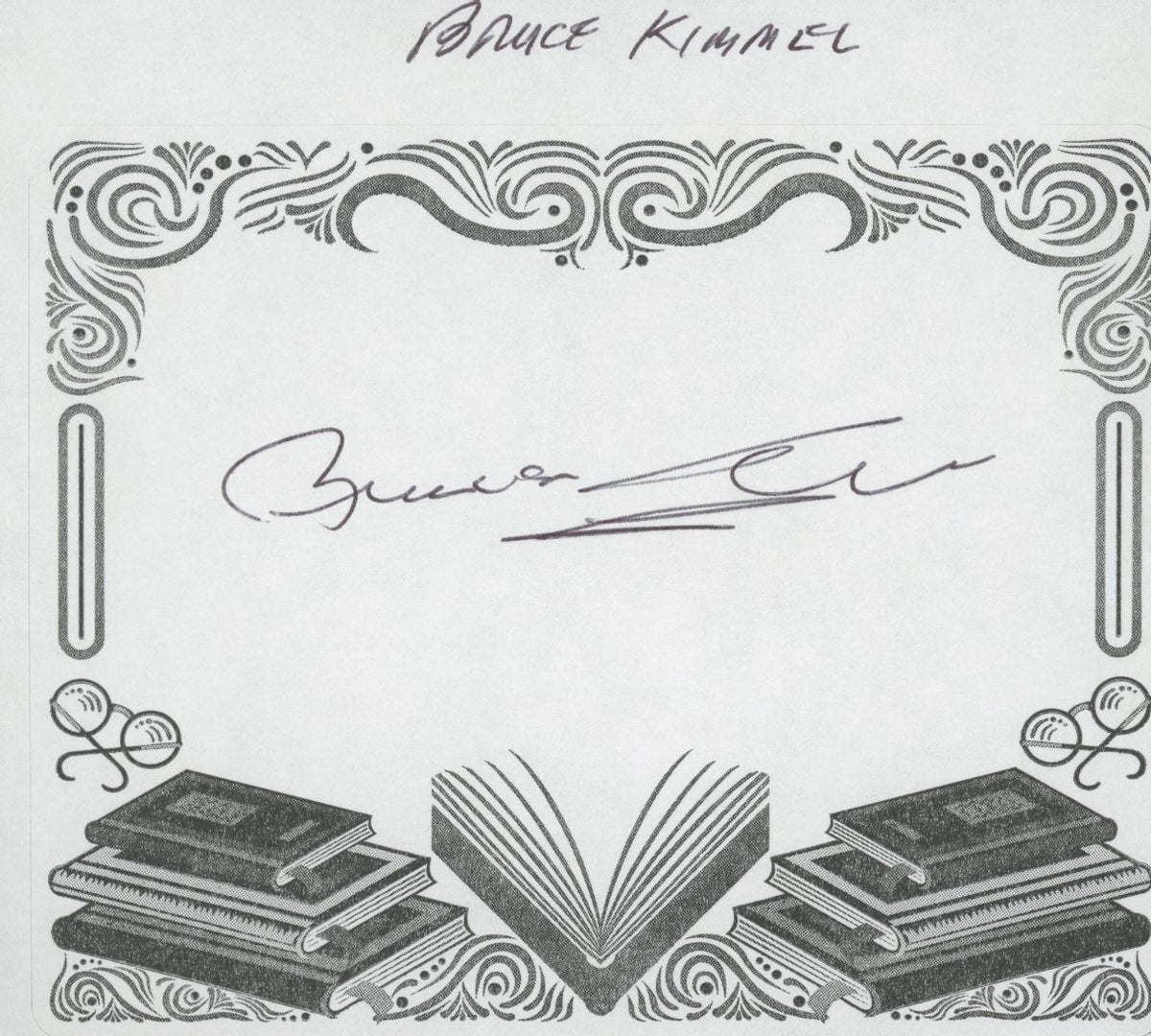 Bruce Kimmel signed bookplate