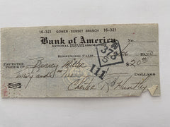 Chester Huntley signed check