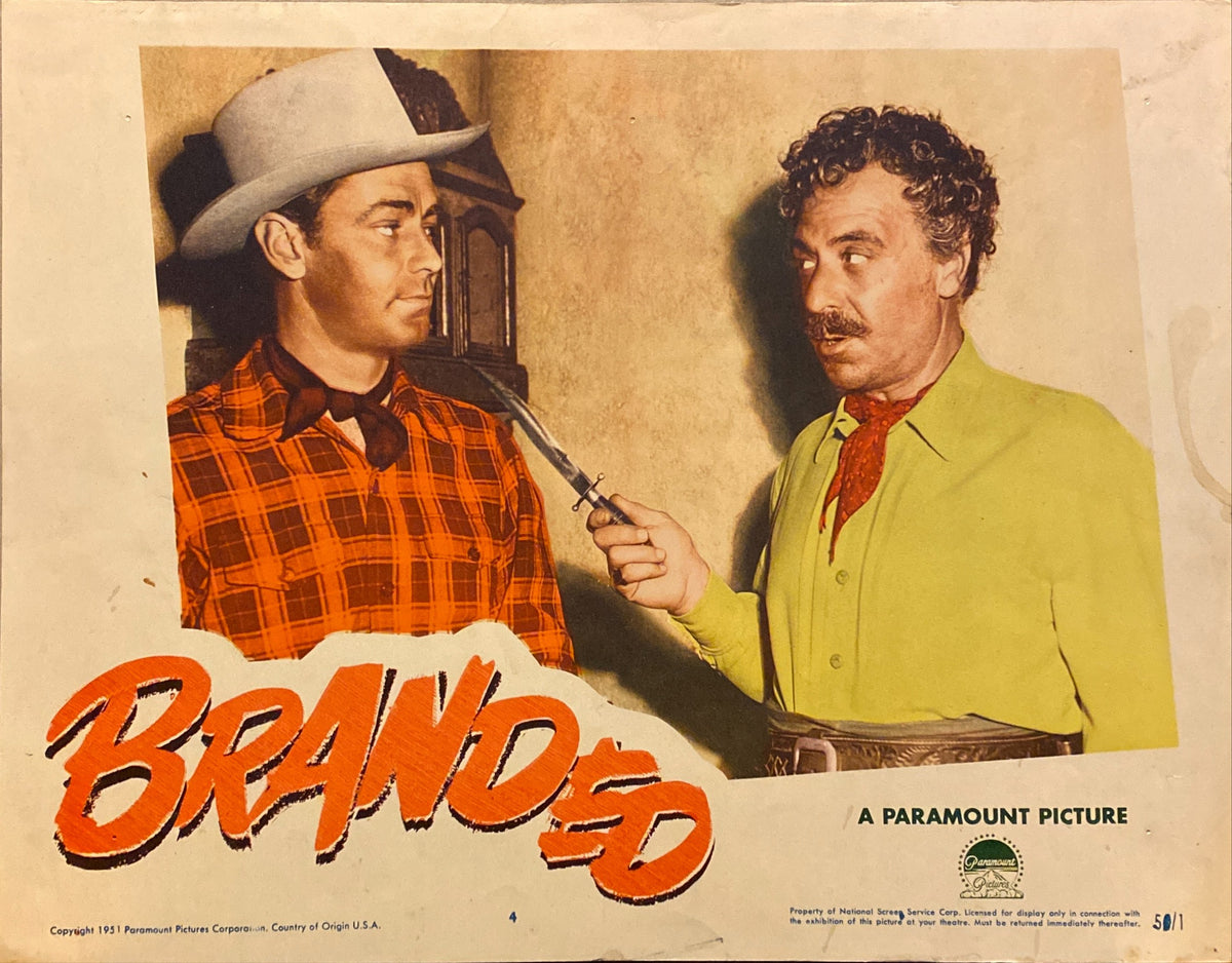 Alan Ladd, Mona Freeman, Charles Bickford "Branded" original Lobby Card