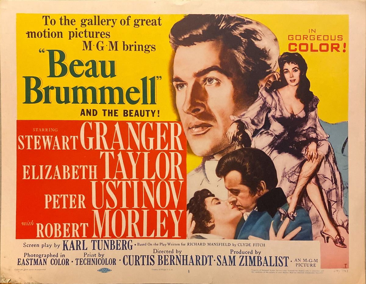 Stewart Granger and Elizabeth Taylor "Beau Brummell" original Lobby Card