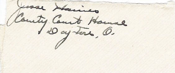 MLB star Jesse Haines signed envelope