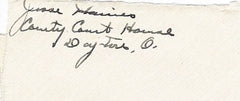MLB star Jesse Haines signed envelope