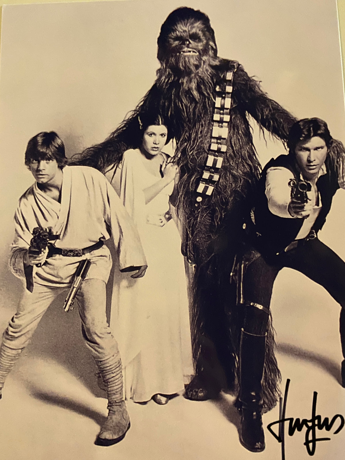 Star Wars Harrison Ford signed movie photo.