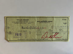 Dinah Shore signed check