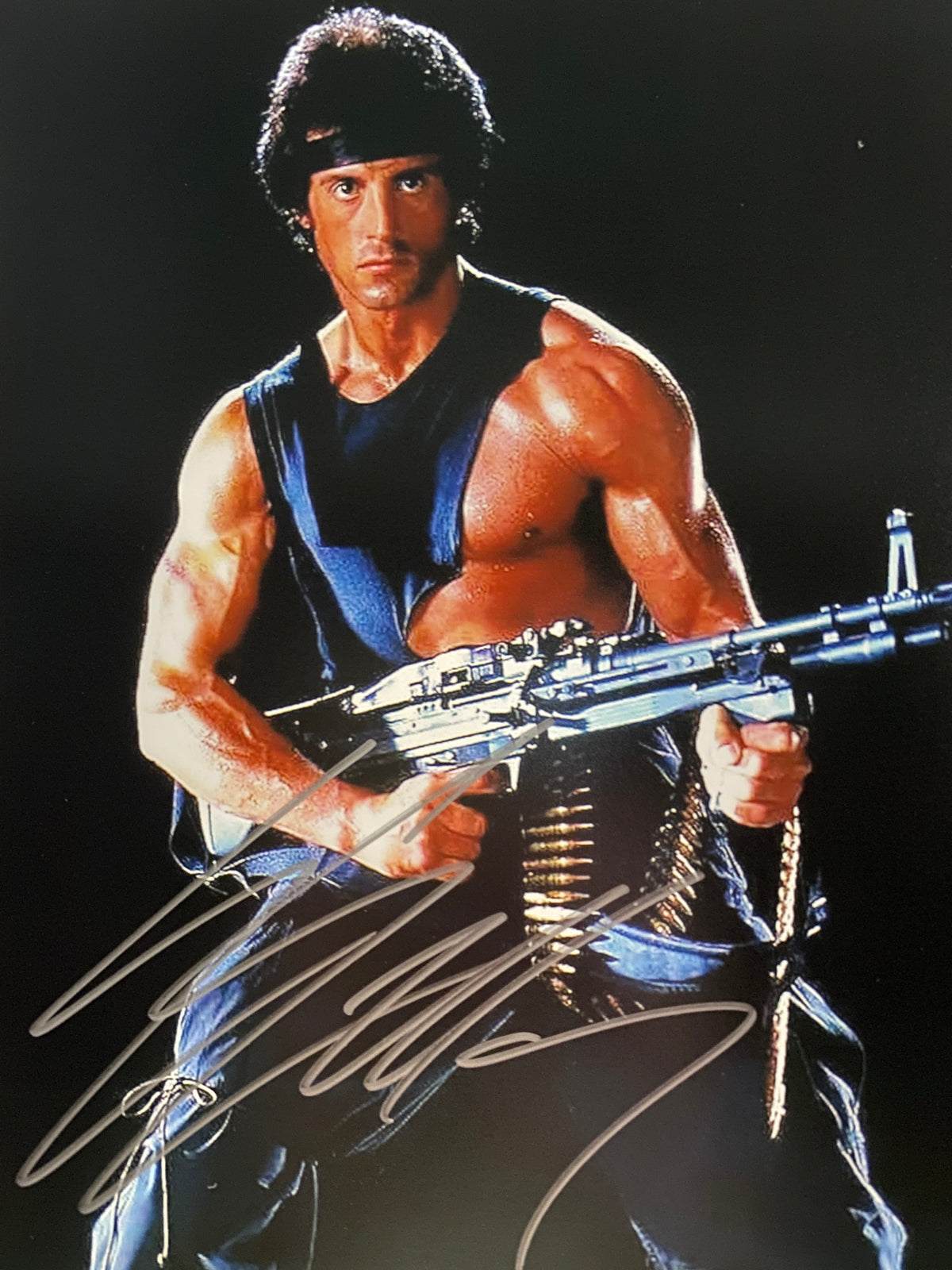 Rambo Sylvester Stallone signed movie photo
