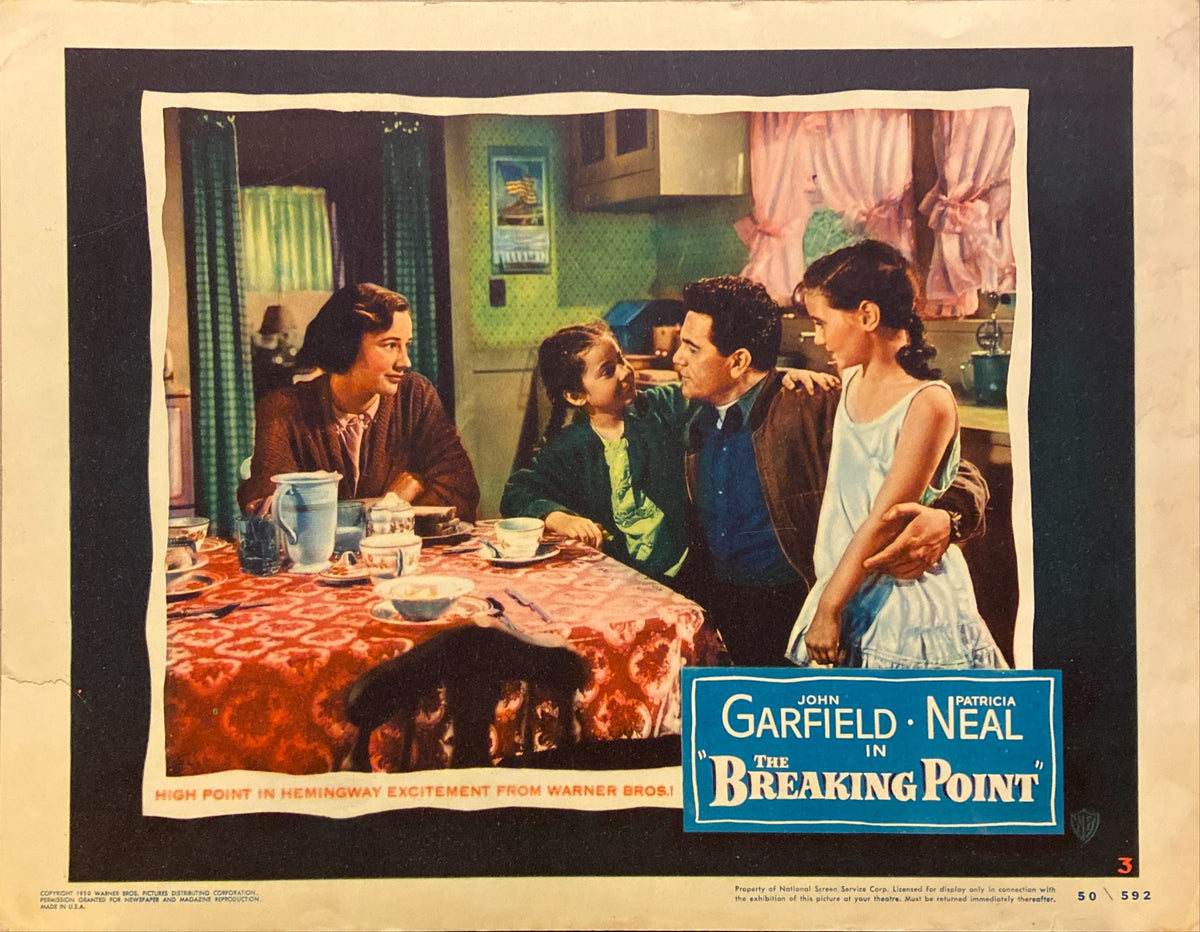 John Garfield and Patricia Neal "The Breaking Point" original Lobby Card