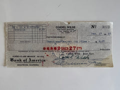 Cornel Wilde signed check