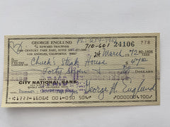George Englund signed check