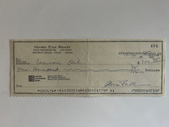 Gloria Pall signed check