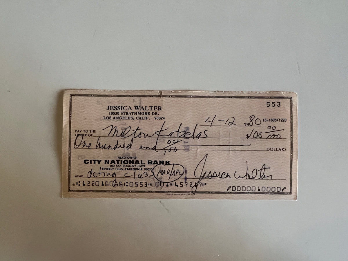 Jessica Walter signed check