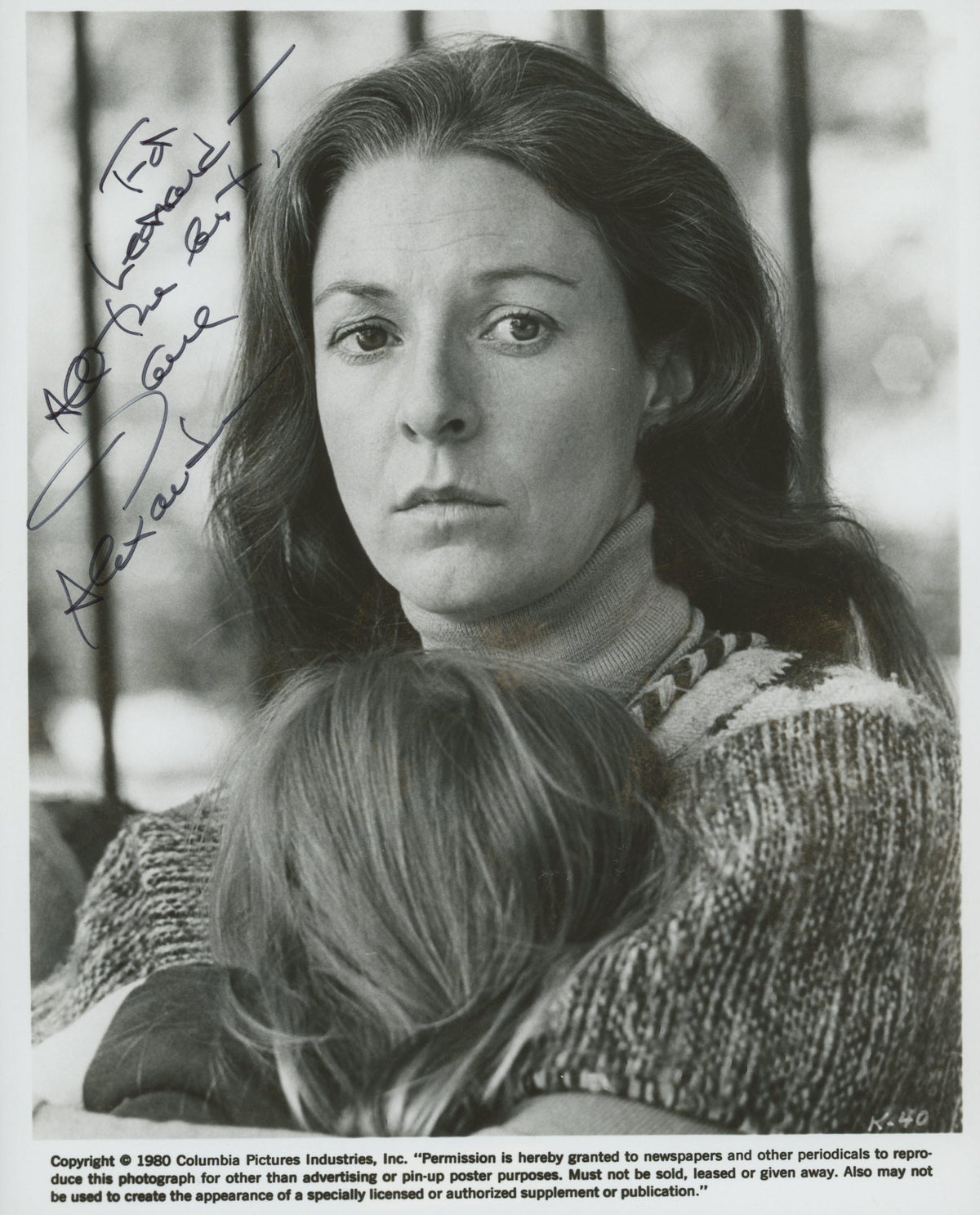 Kramer vs. Kramer Jane Alexander signed movie promo photo