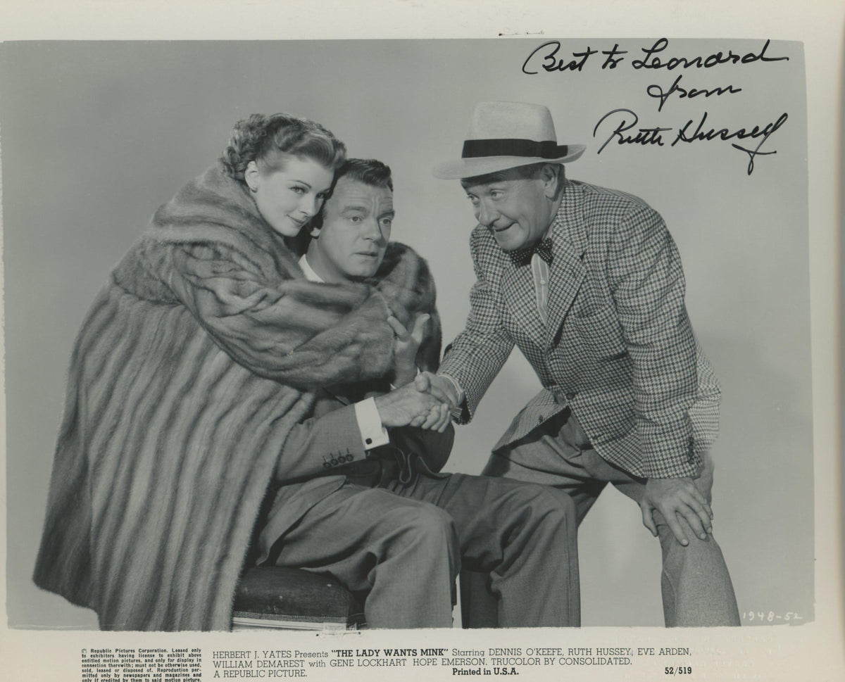 Ruth Hussey signed "The Lady Wants Mink" movie photo
