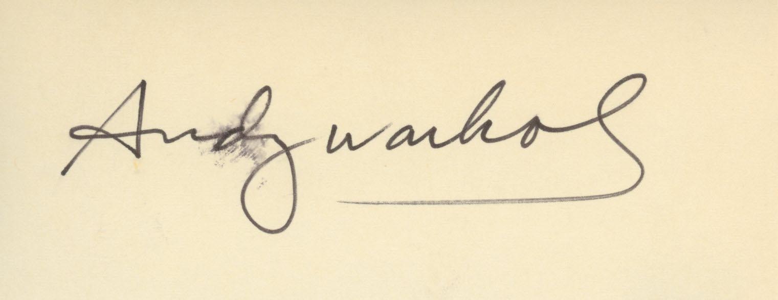 Artist Andy Warhol original signature
