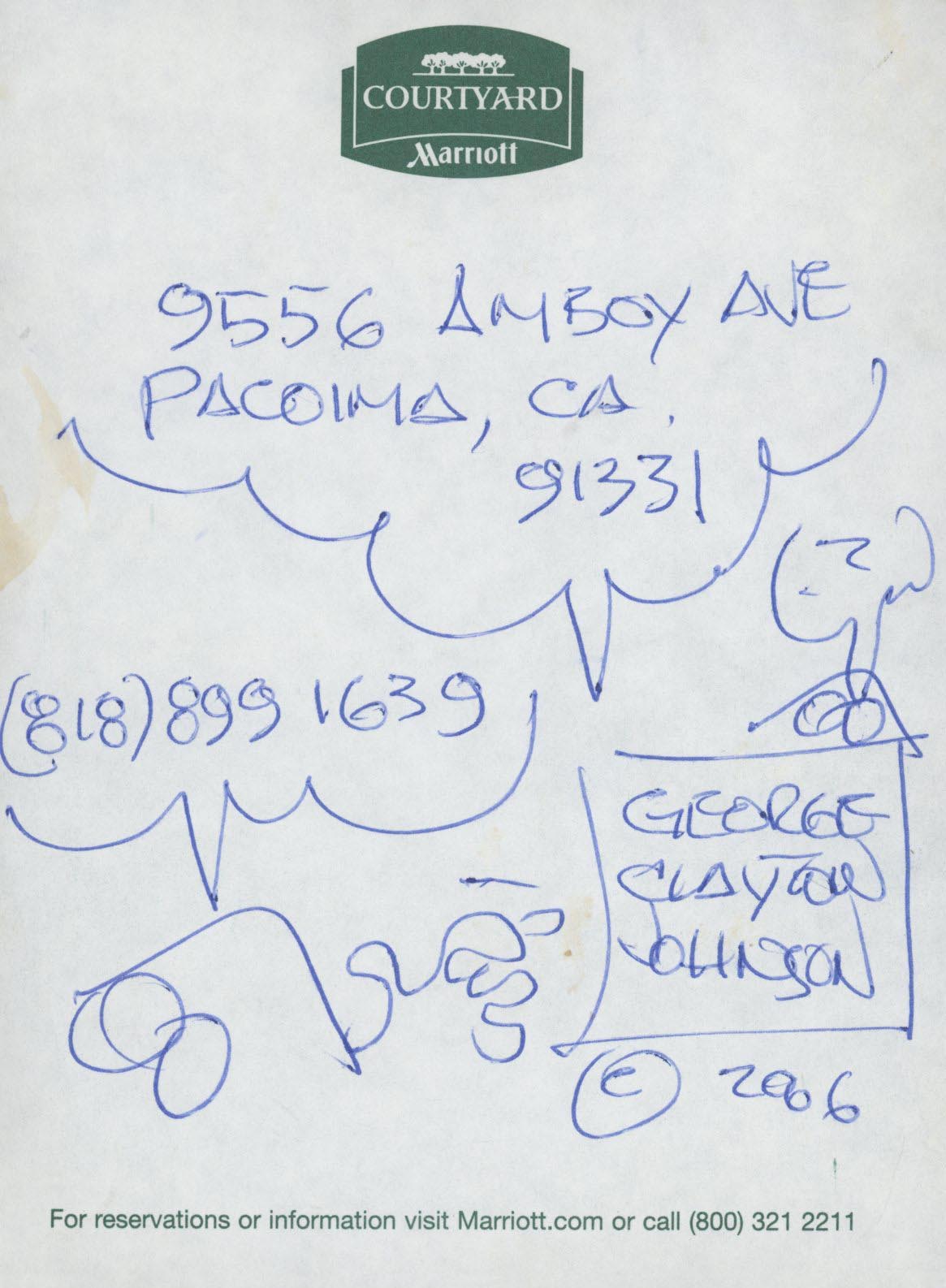 Logans Run George Clayton Johnson signed note