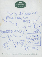 Logans Run George Clayton Johnson signed note