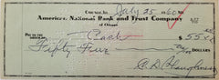 Football Coach Clark Shaughnessy signed check