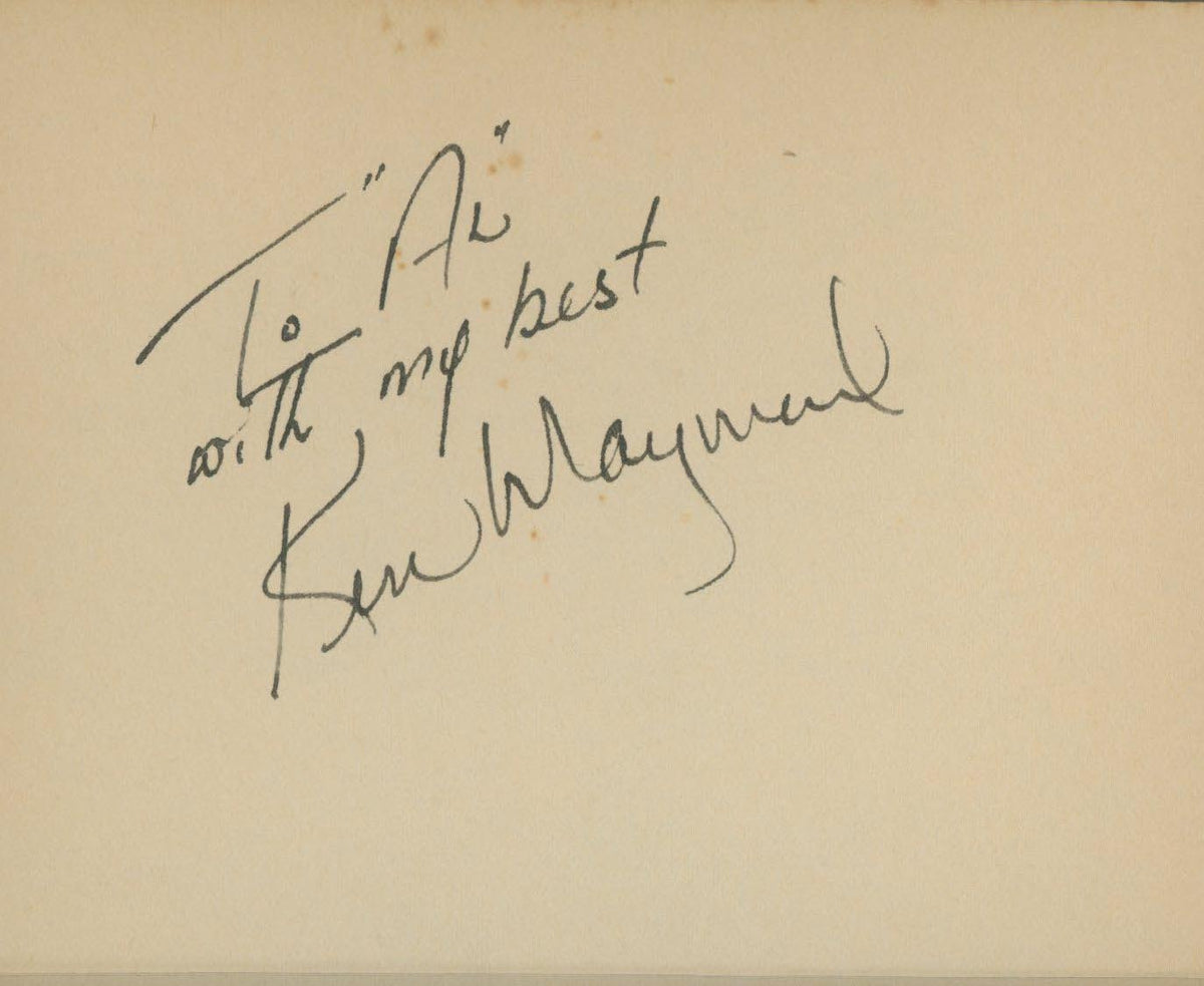 Westward Bound Ken Maynard signature cut