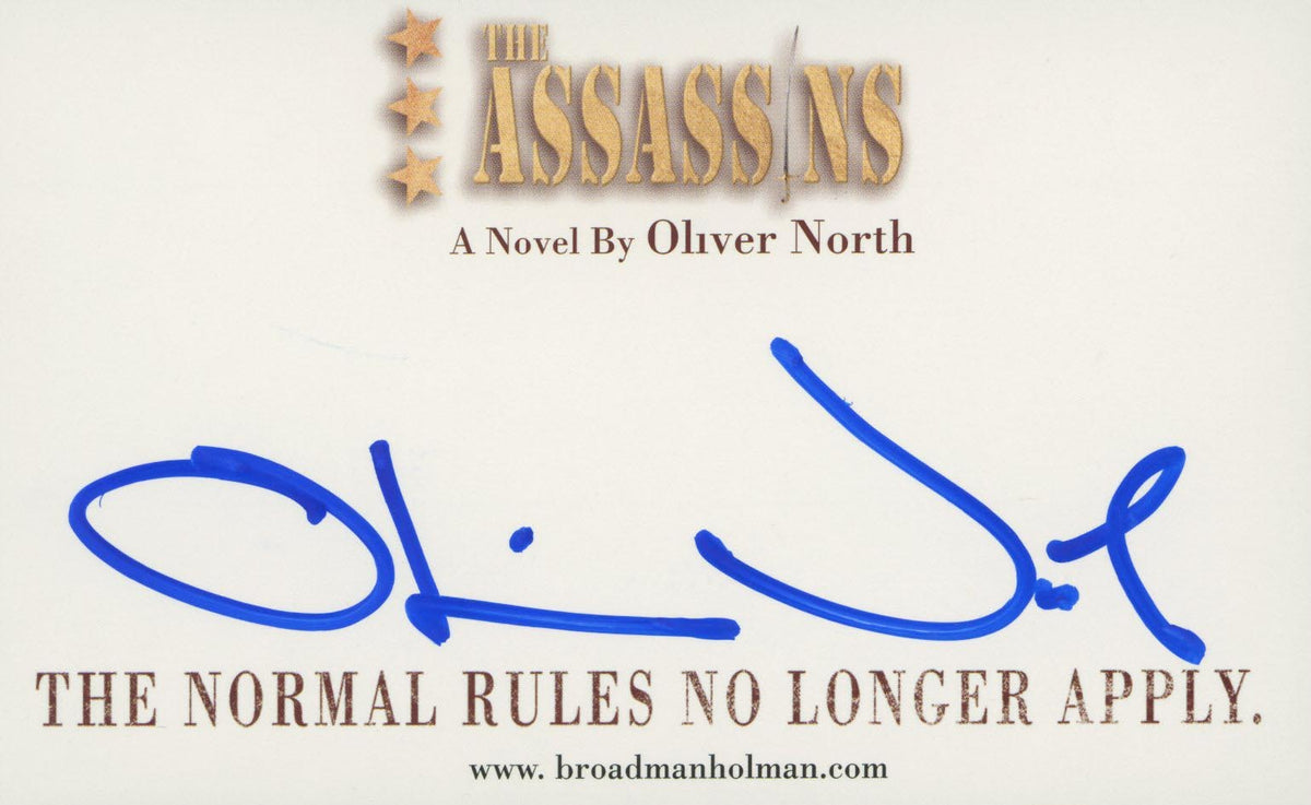 Iran Contra Affair Oliver North signature cut