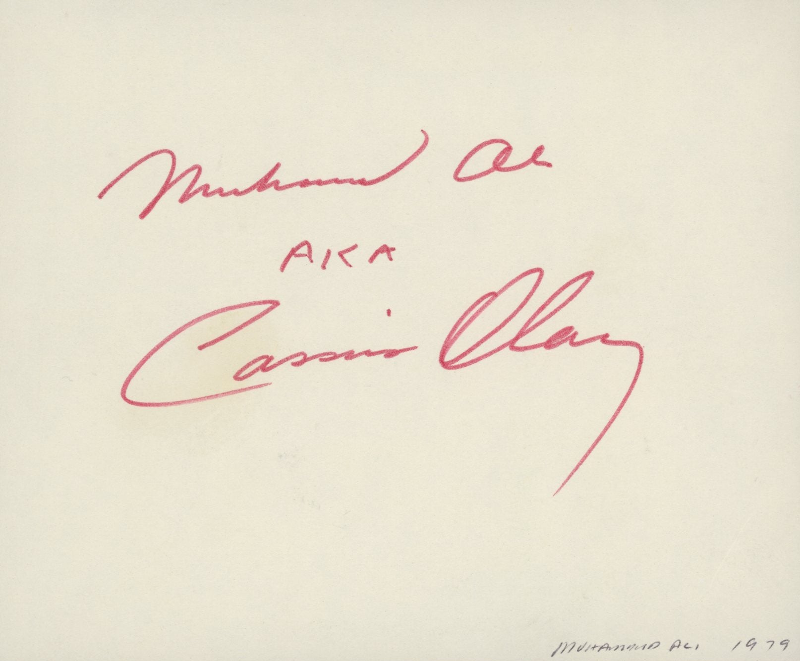 Muhammad Ali AKA Cassius Clay signature cut