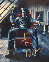 Johnny Depp signed "Sweeney Todd" movie photo