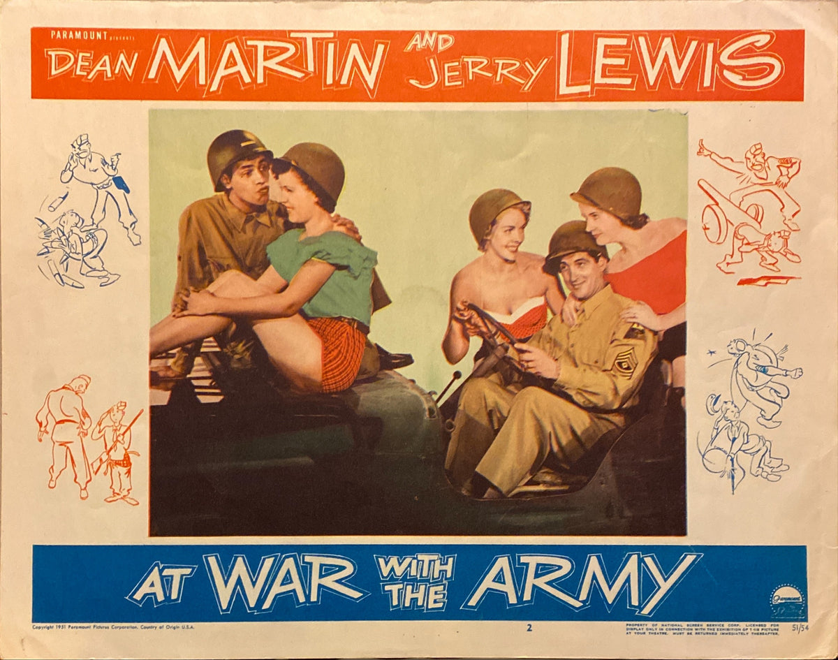Dean Martin and Jerry Lewis "At War With The Army" original Lobby Card