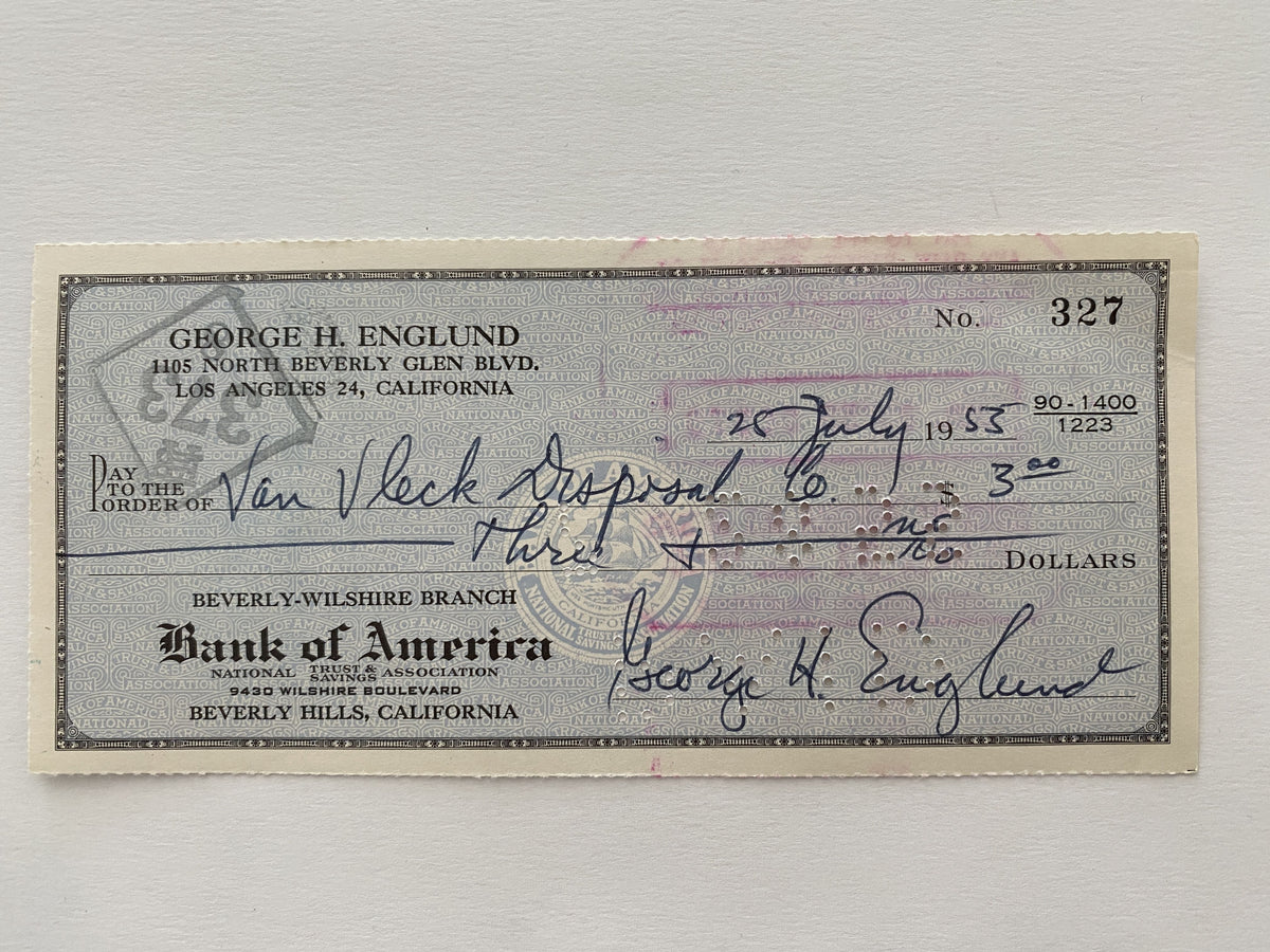 George Englund signed check