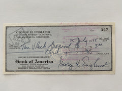 George Englund signed check