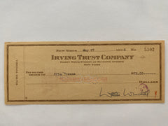 Walter Winchell signed check