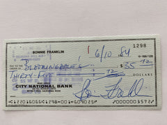 Bonnie Franklin signed check