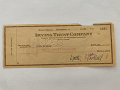 Walter Winchell signed check