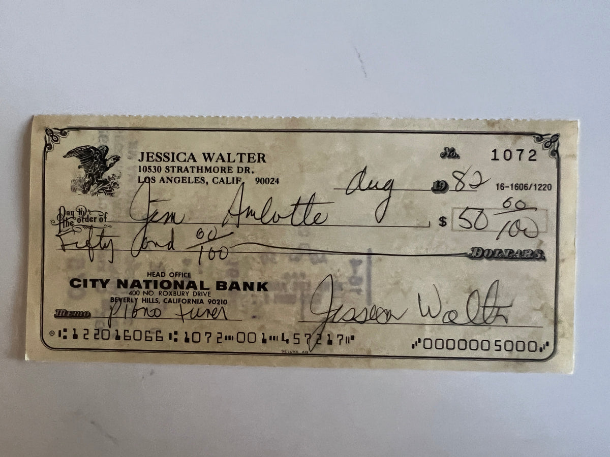Jessica Walter signed check