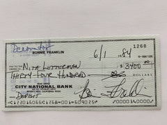 Bonnie Franklin signed check
