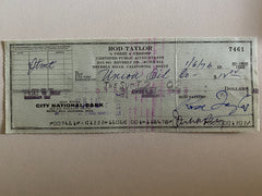 Rod Taylor signed check