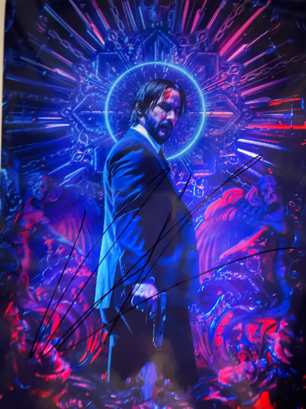 John Wick Keanu Reeves signed movie photo