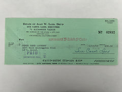 Sue Carol Ladd signed check