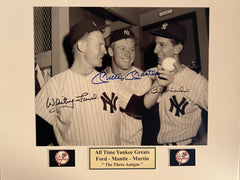 Whitey Ford, Mickey Mantle and Billy Martin signed photo