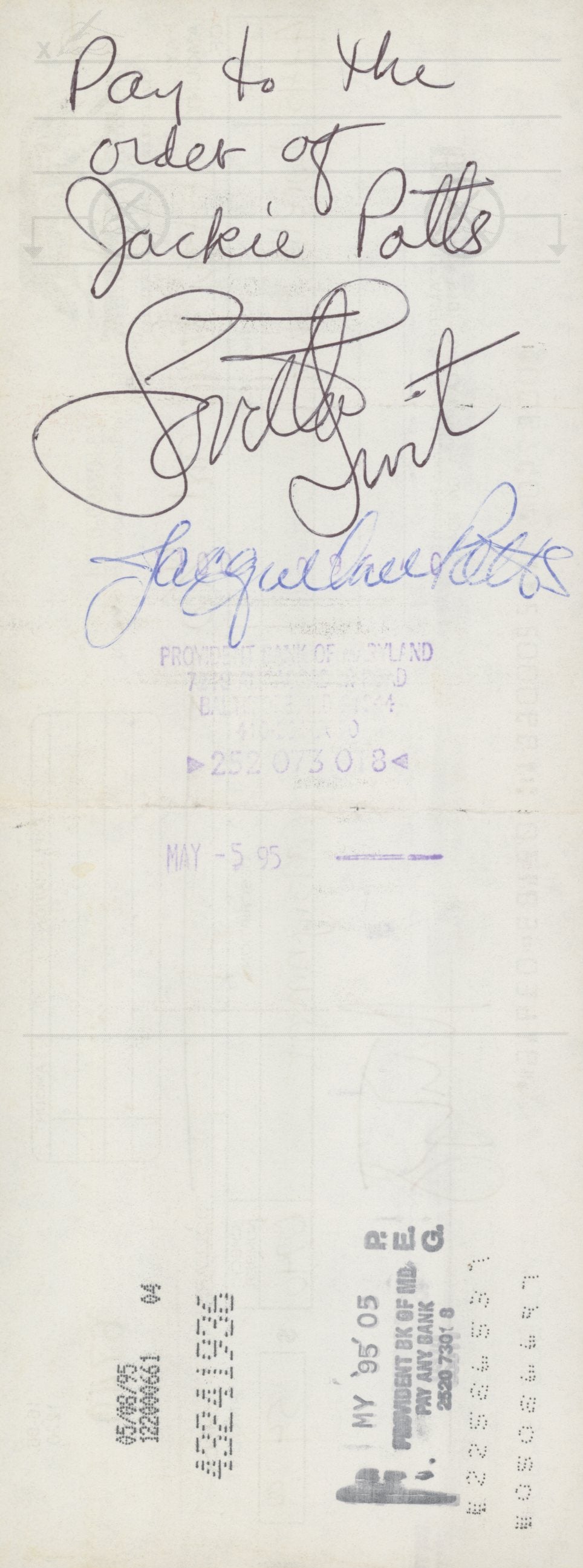 Mash Loretta Swit signed check
