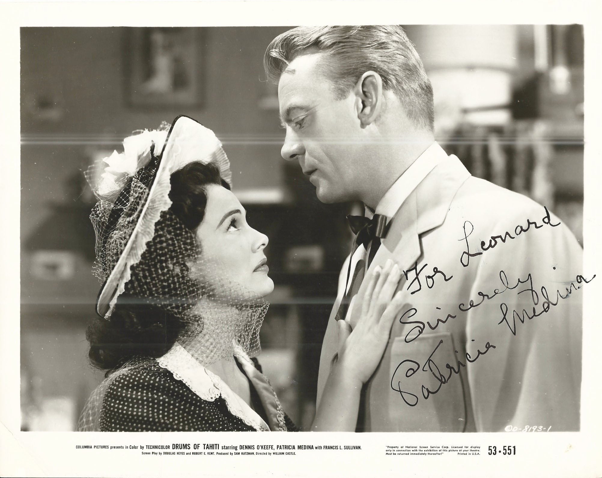 Drums of Tahiti Patricia Medina Signed Movie Photo