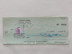 Glenn Ford signed check