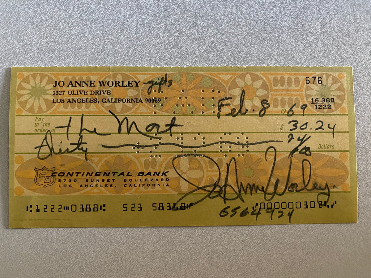JoAnne  Worley signed check