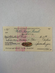 MLB superstar Rollie Fingers signed check