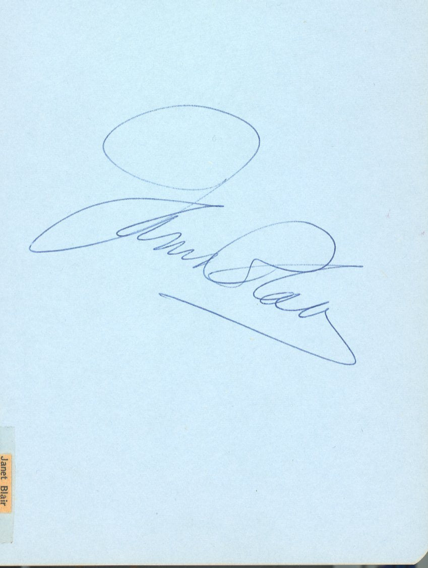 I Love Trouble Janet Blair original signature - Cut