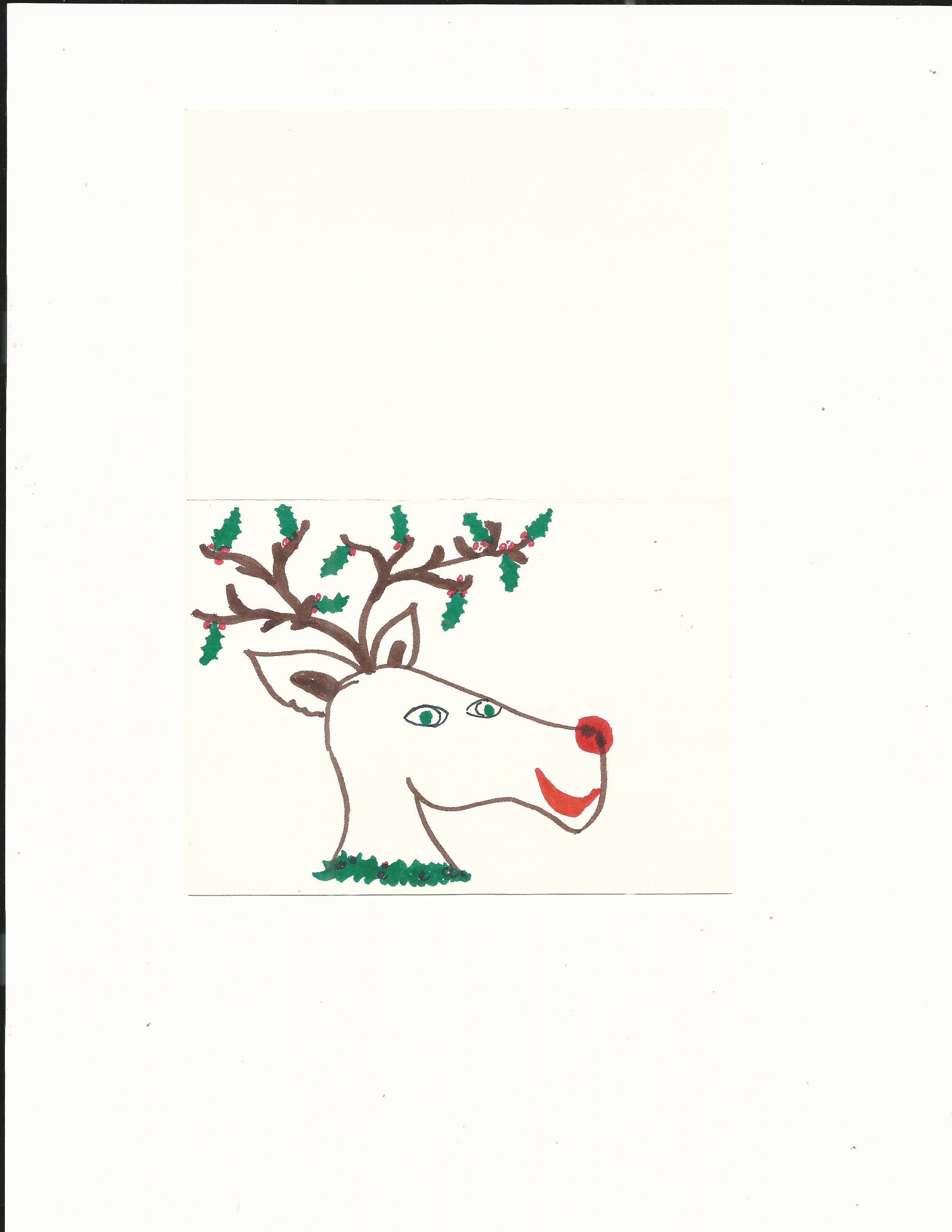 Talk Show Host David Letterman hand drawn Christmas card