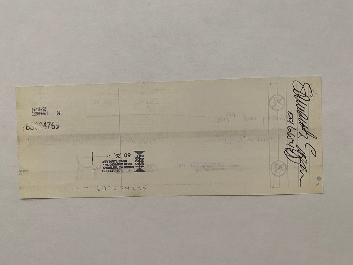 Samantha Eggar Star Wares consignment signed check