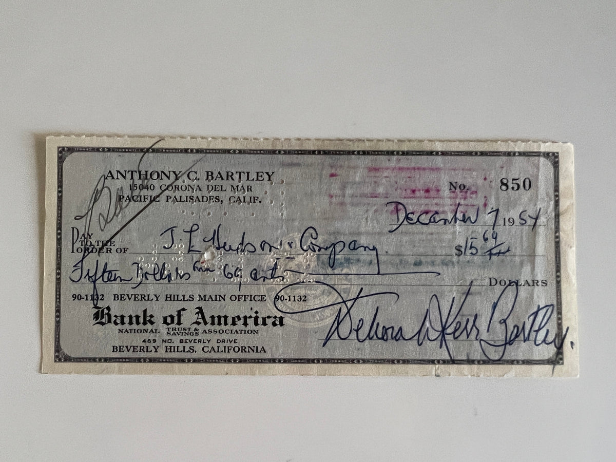 Deborah Kerr signed check
