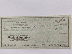 David Hedison signed check