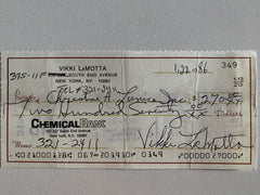 Vikki LaMotta signed check
