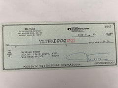 Mel Torme signed check