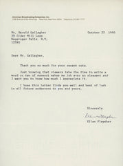 Ellen Fleysher signed letter