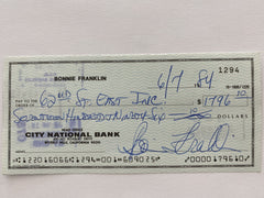 Bonnie Franklin signed check